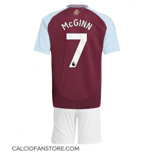 Maglia Calcio Aston Villa John McGinn #7 Prima Divisa Bambino 2024-25 Manica Corta (+ pantaloncini)